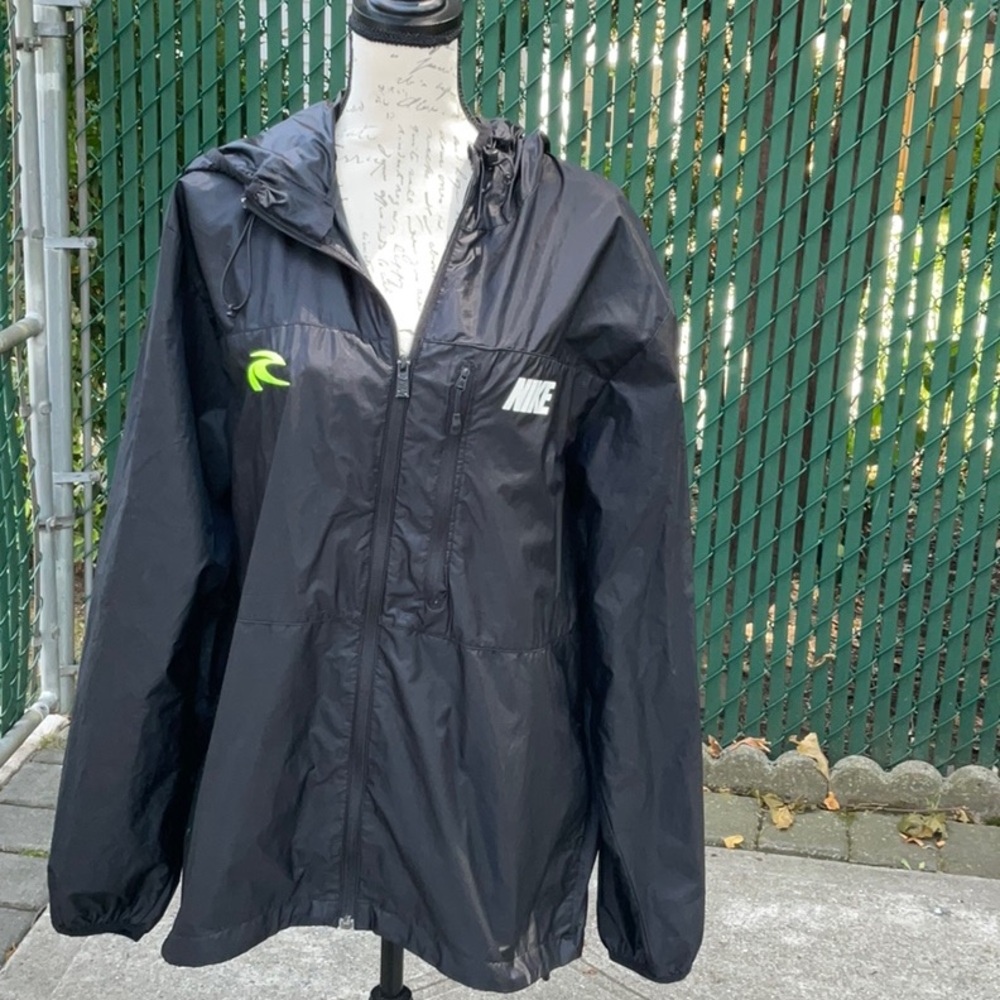 Nike Black Windbreaker Jacket with Neon Accent